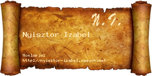 Nyisztor Izabel névjegykártya
